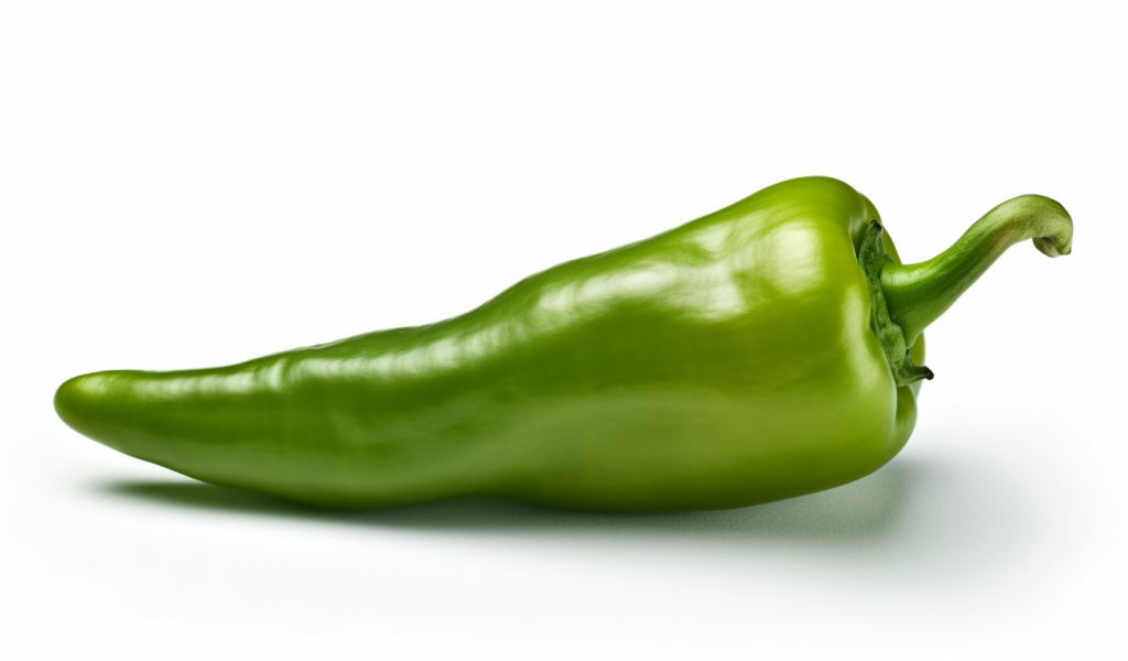 Foto de Pimiento Italiano Verde sobre fondo blanco